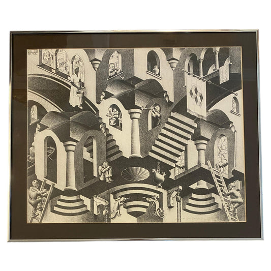 M.C. Escher "Relativity" Print, Optical Illusion Staircase