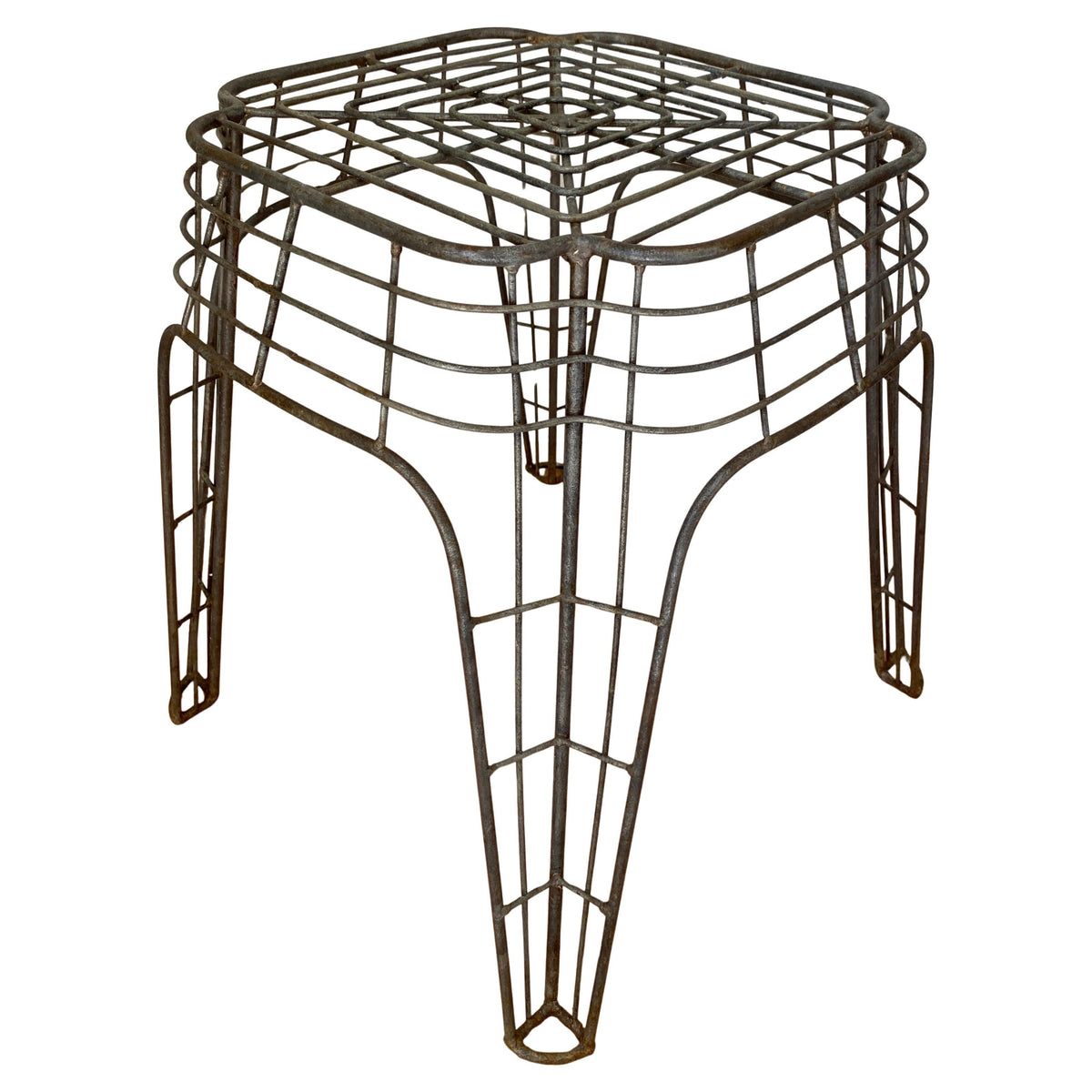 Art Deco Period Sculptural Metal Side Table with Architectural Lattice Design — detail 2