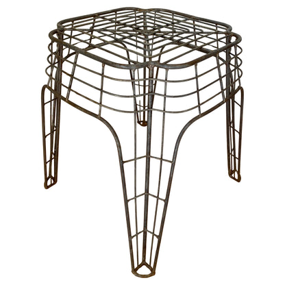Art Deco Period Sculptural Metal Side Table with Architectural Lattice Design — detail 2