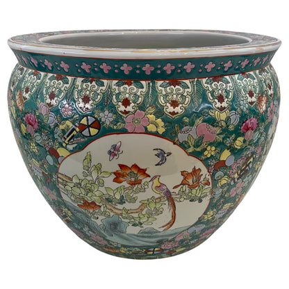 Chinese Famille Verte Style Porcelain Fish Bowl Jardinière Phoenix & Lotus, 20th — detail 2