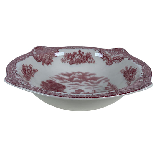 Johnson Bros. “Old Britain Castles” Red Transferware Serving Bowl, England