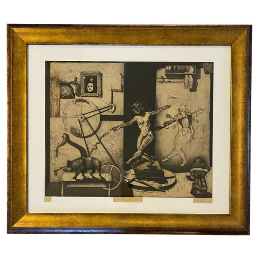 Original Signed Robert Conrad Detamore Intaglio Print “Just Play the Game”