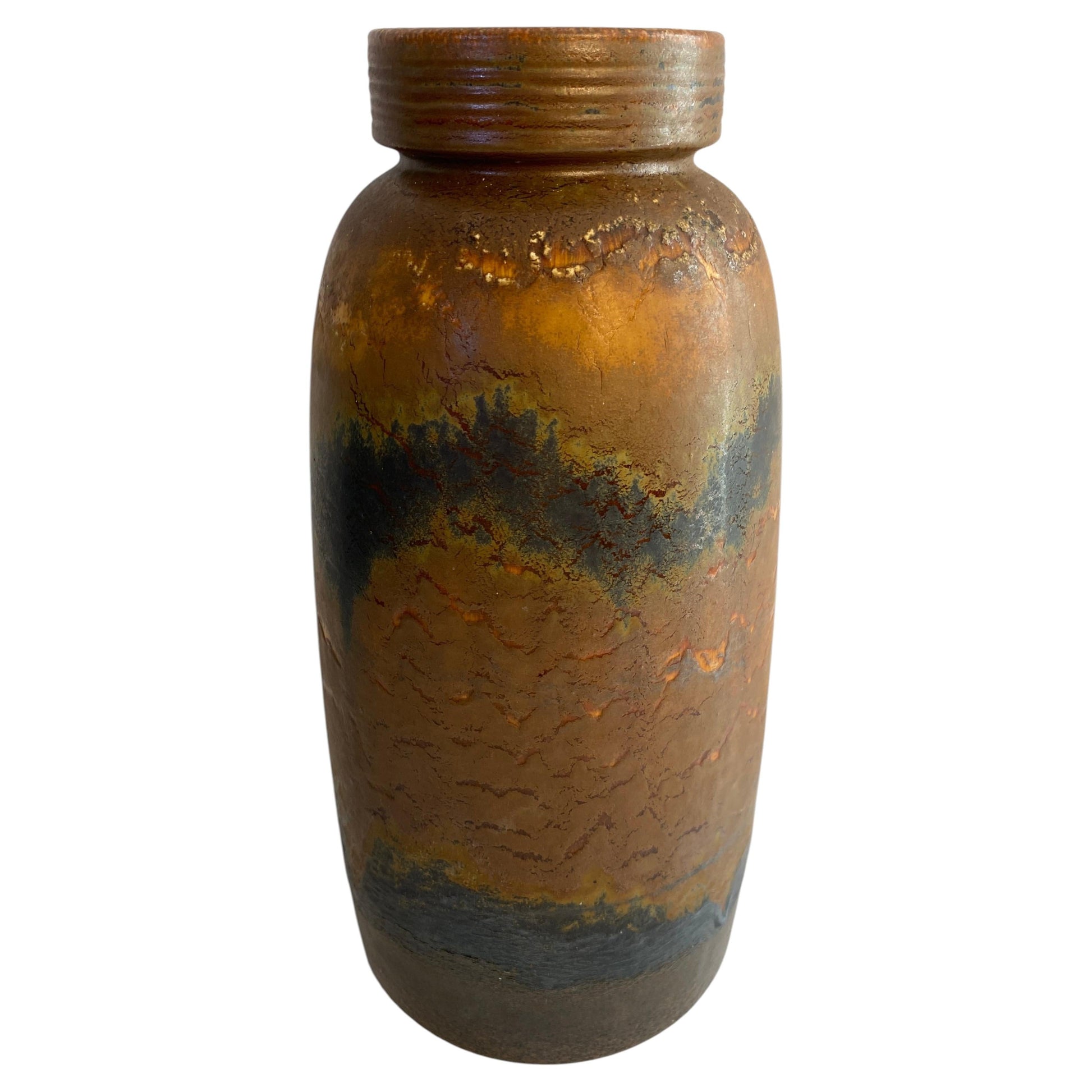 Mid-Century Modern West German Fat Lava Studio Pottery Vase, No. 553-38, Brown