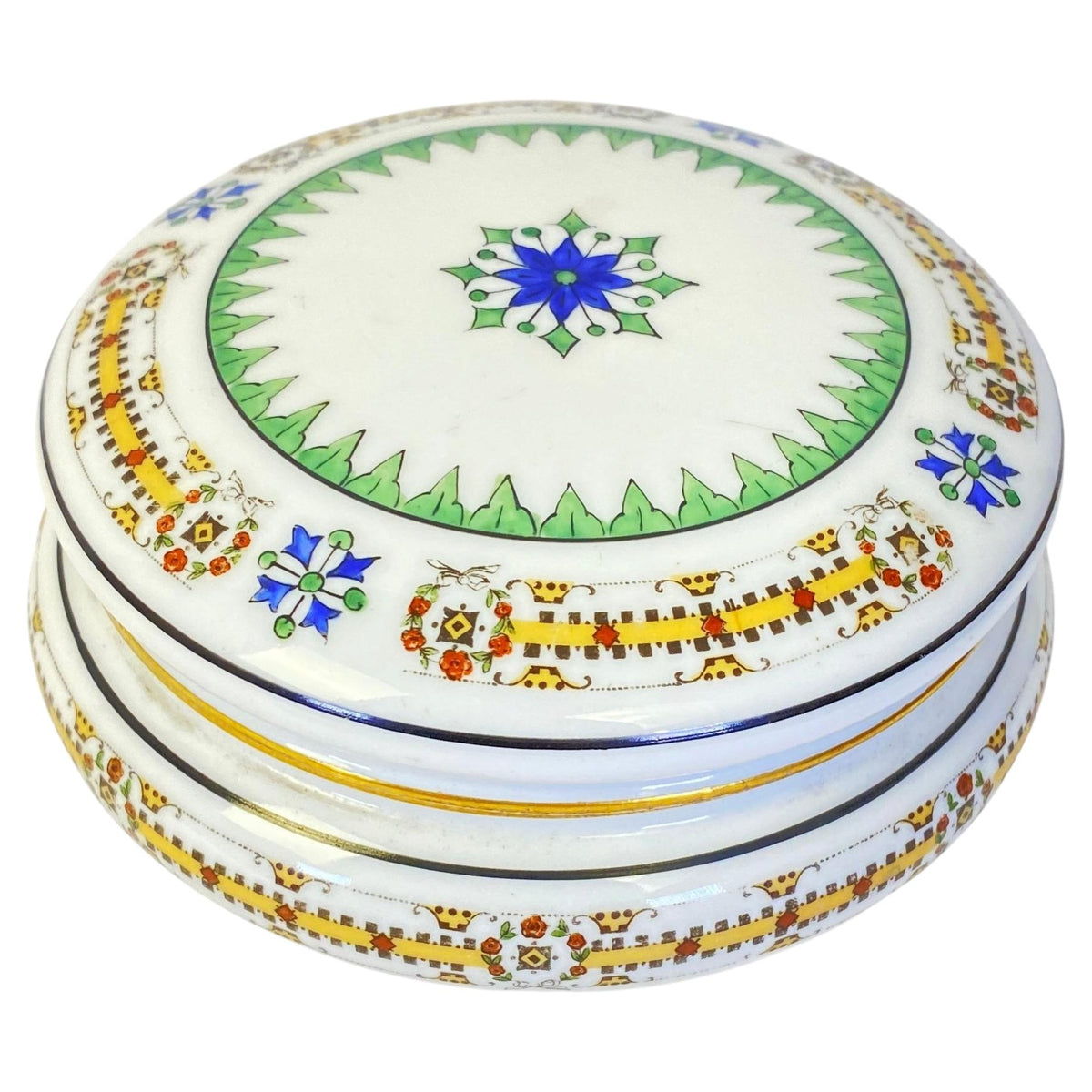 Limoges Footed Gold Trim Trinket or Jewelry Box