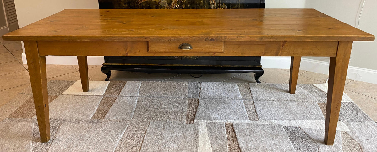 Extendable French Provincial Style Dining Table with Center Drawer — detail 3
