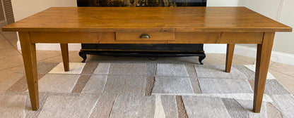 Extendable French Provincial Style Dining Table with Center Drawer — detail 3