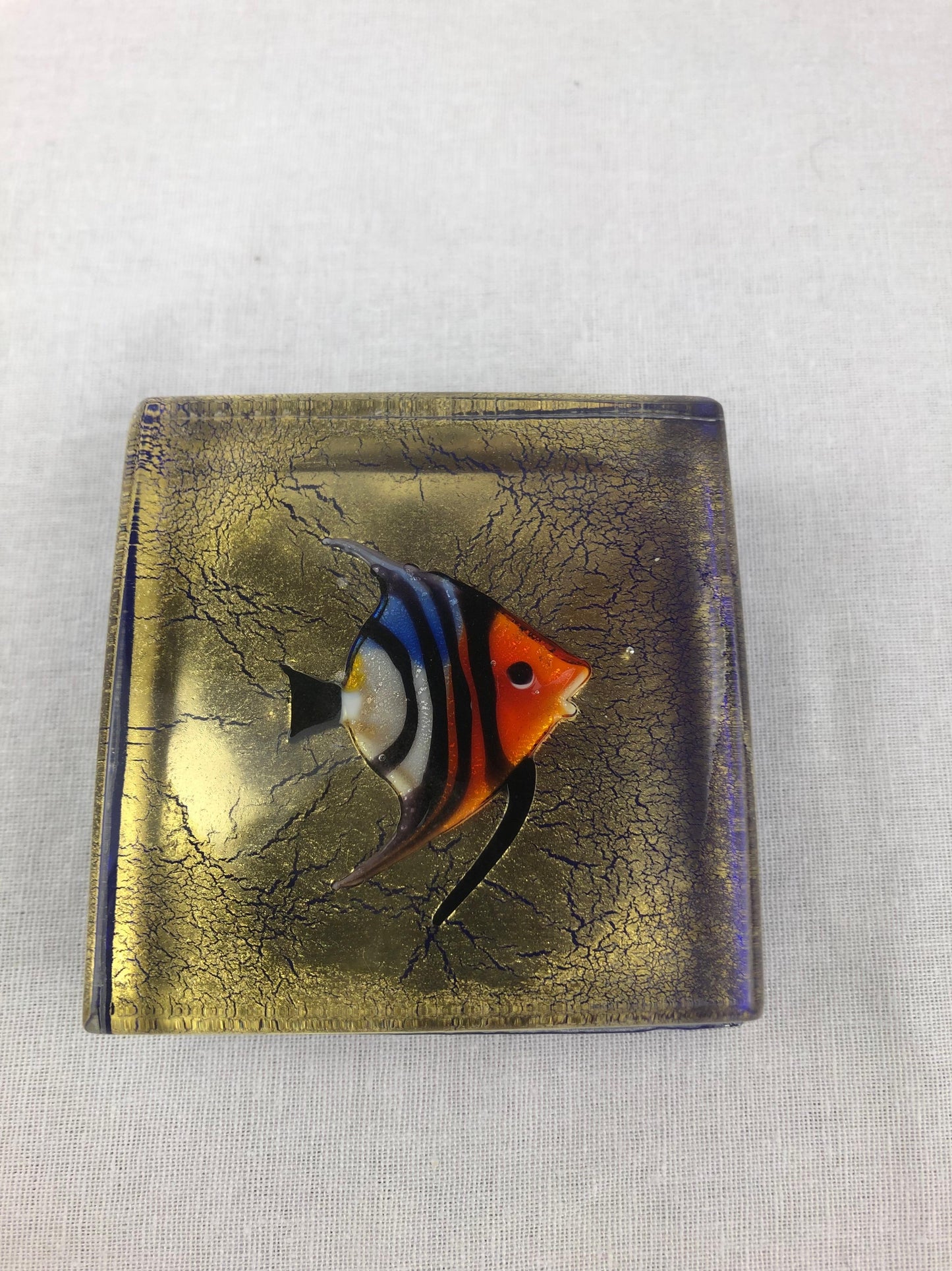 Murano Art Glass Paperweight of a Fish, Signed — detail 2