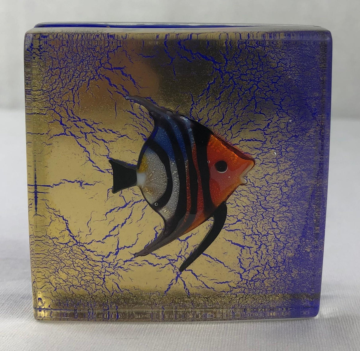 Murano Art Glass Paperweight of a Fish, Signed — detail 3