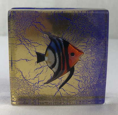 Murano Art Glass Paperweight of a Fish, Signed — detail 3