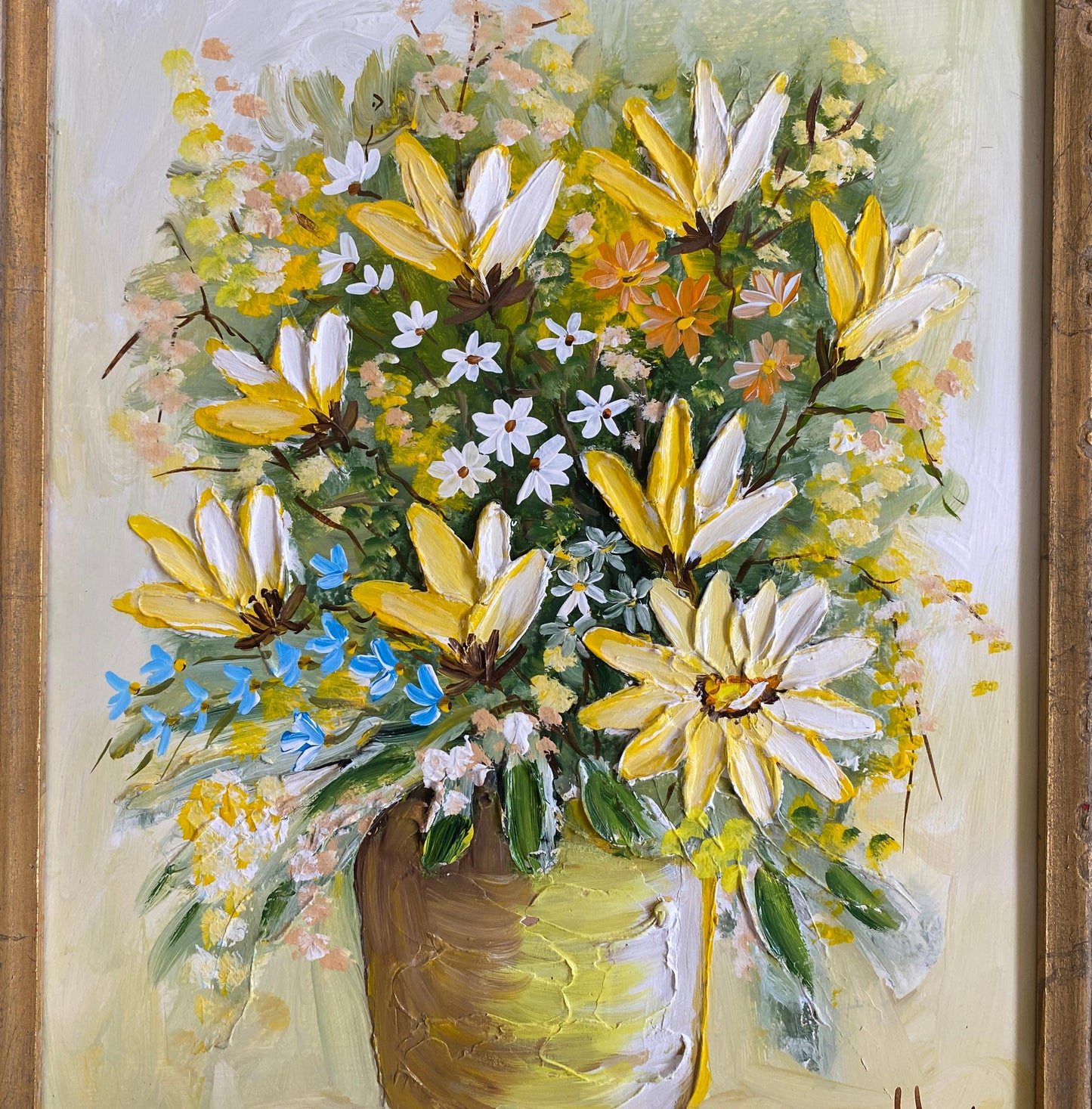 Bouquet of Flowers Painting, Signed — detail 5
