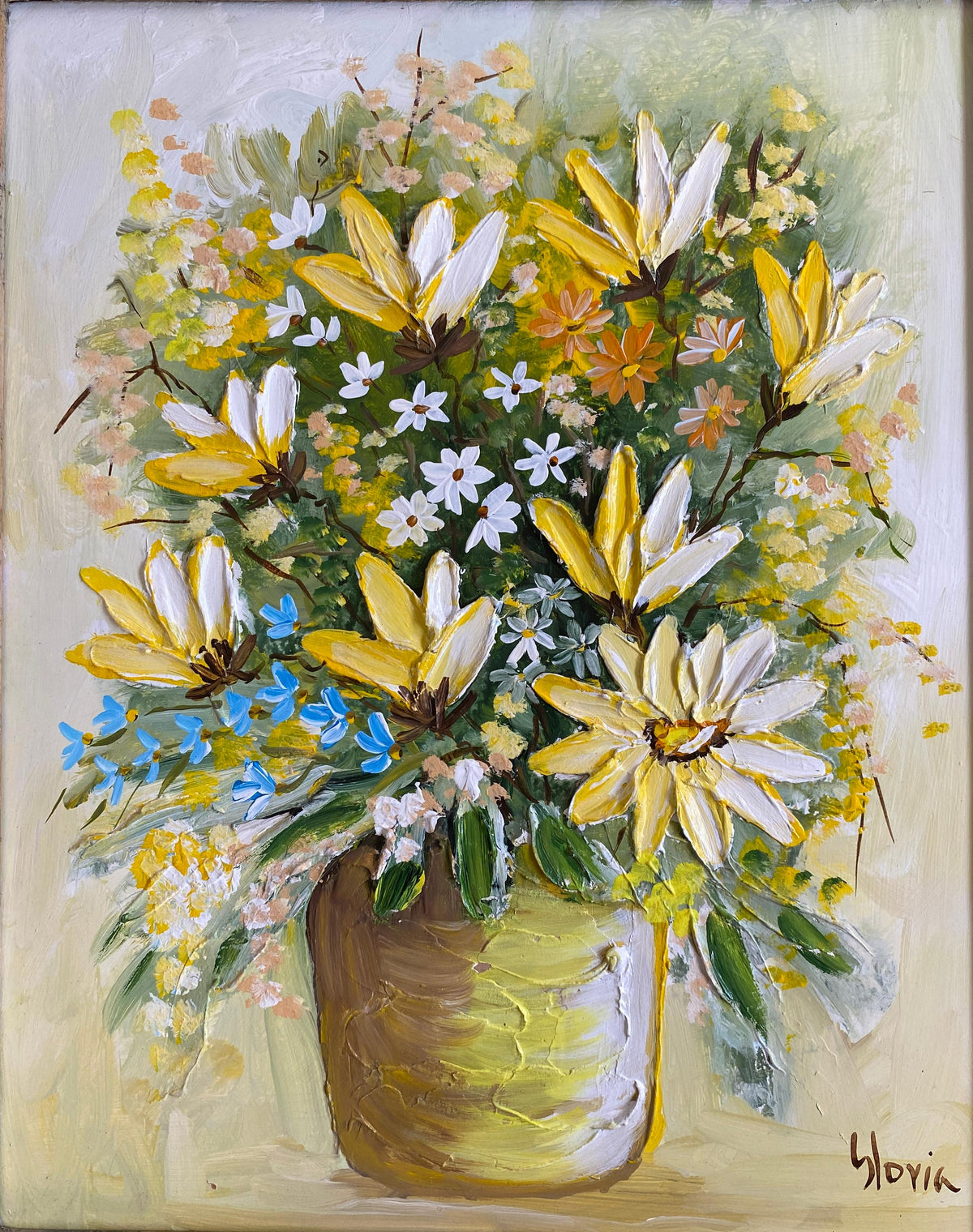 Bouquet of Flowers Painting, Signed — detail 7