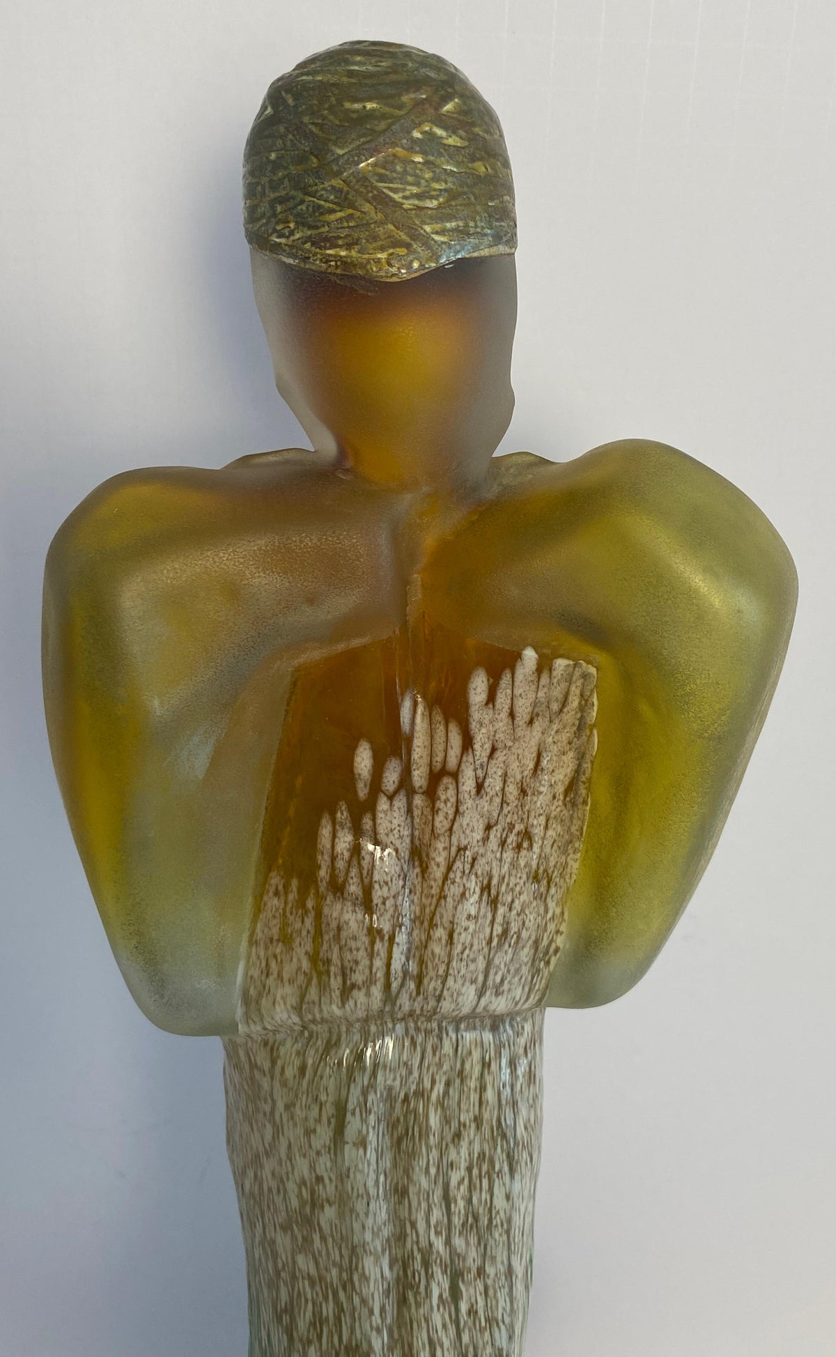 Modern Art Glass Sculpture of a Woman, Art Deco Style Glass Figurative Statue — detail 5