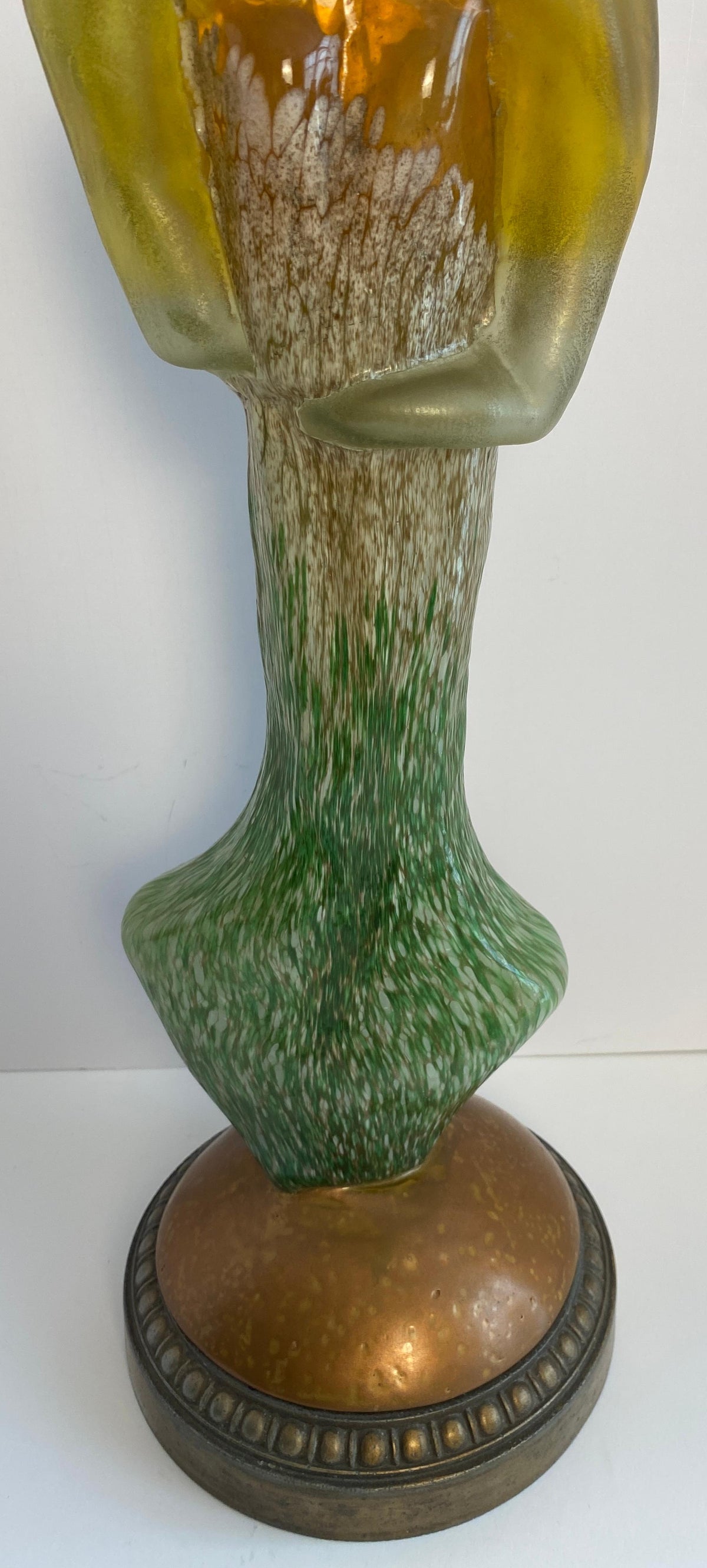 Modern Art Glass Sculpture of a Woman, Art Deco Style Glass Figurative Statue — detail 9
