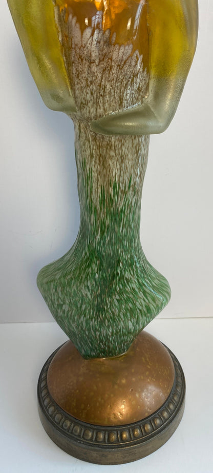 Modern Art Glass Sculpture of a Woman, Art Deco Style Glass Figurative Statue — detail 9