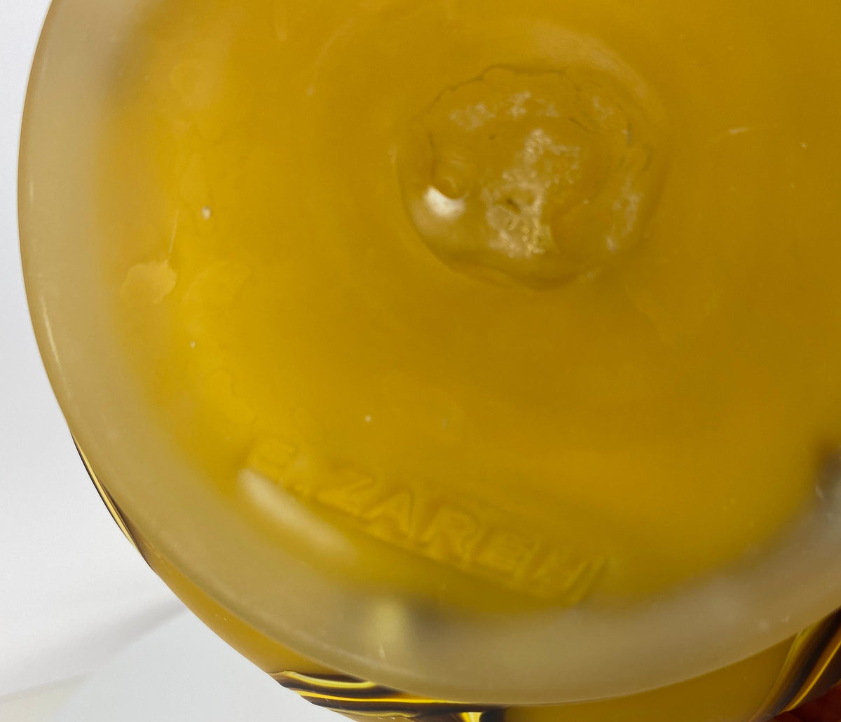 Amber Hand-Blown Art Glass Vase, Baijan Studio Design by Essie Zareh — detail 3