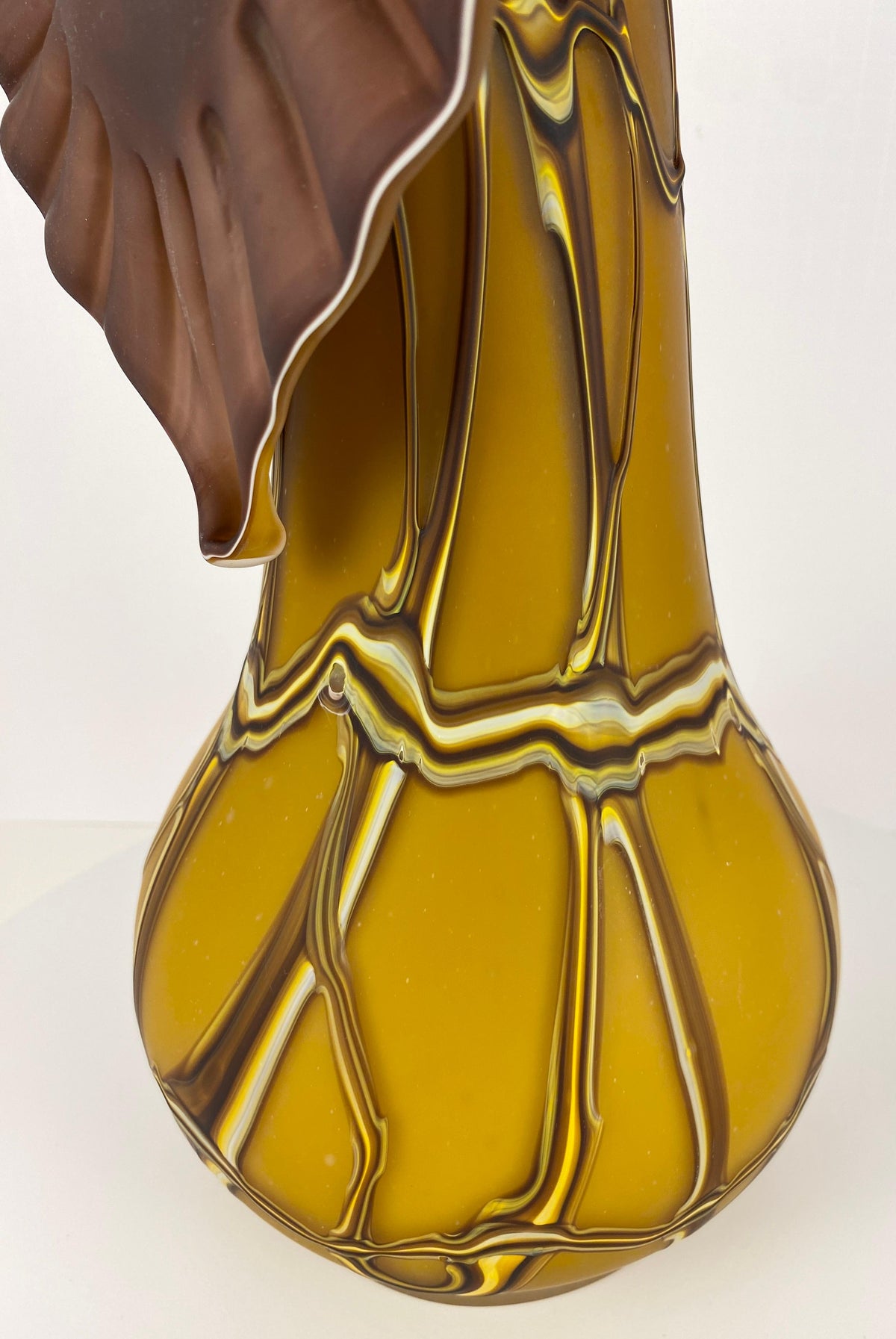 Amber Hand-Blown Art Glass Vase, Baijan Studio Design by Essie Zareh — detail 7