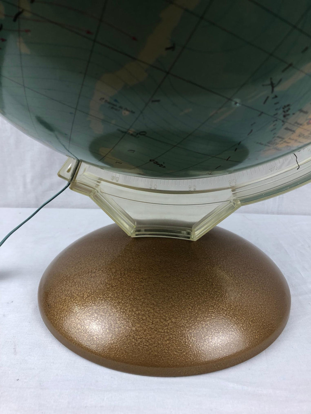 Mid-Century World Map Globe Table Light or Lamp — detail 7