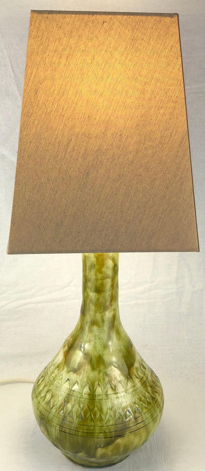 French Midcentury Glazed Ceramic Table Lamp — detail 5