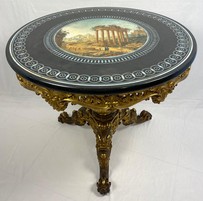 19th Century Louis XV Style Marble & Giltwood Center Table French Gueridon Table — detail 8