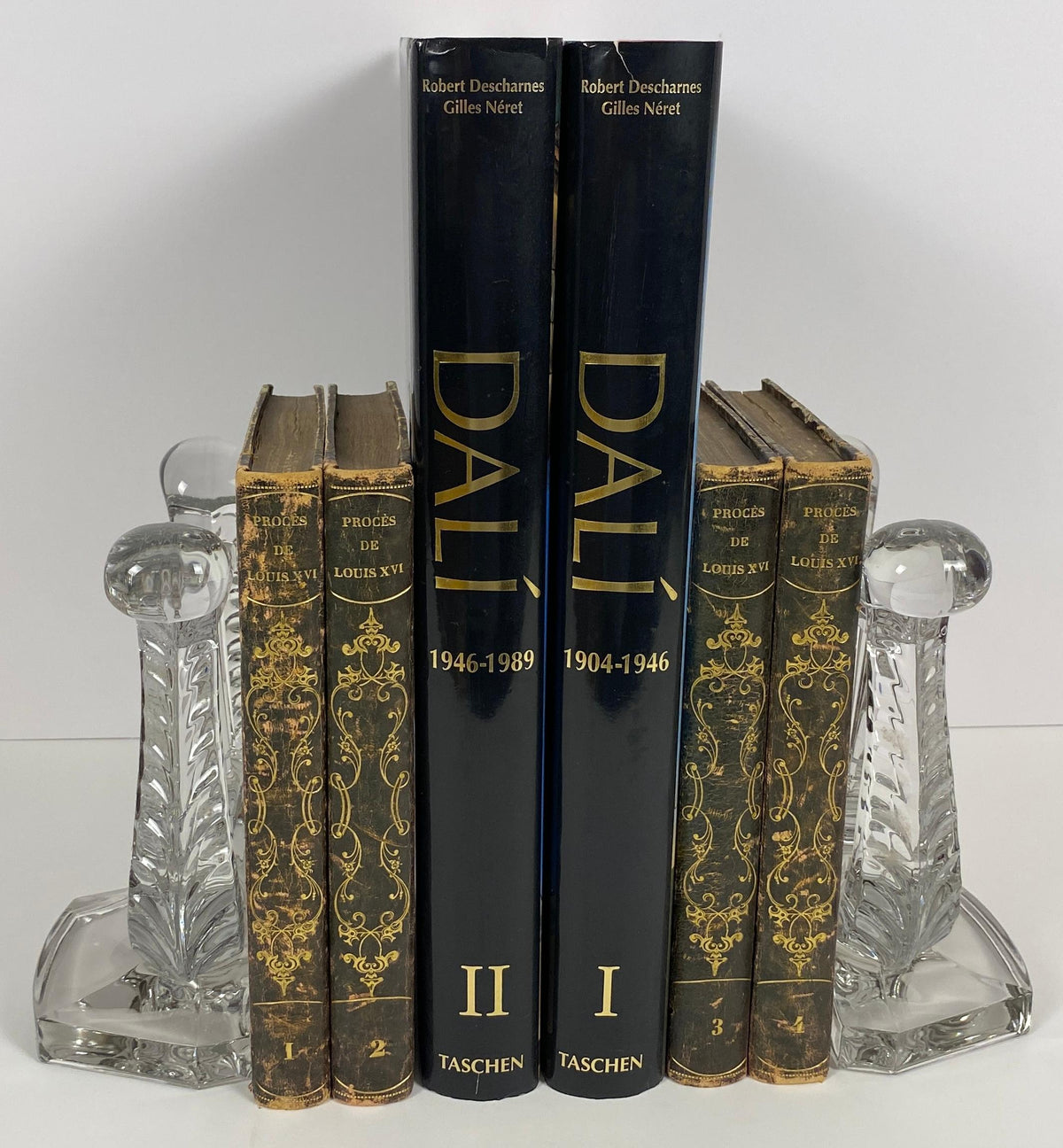 Pair of Crystal Bookends, Harp Shaped — detail 3