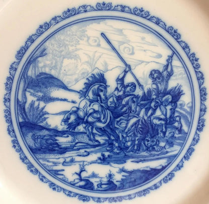 Large 18th Century French Blue and White Delft Charger or Decorative Plate — detail 2