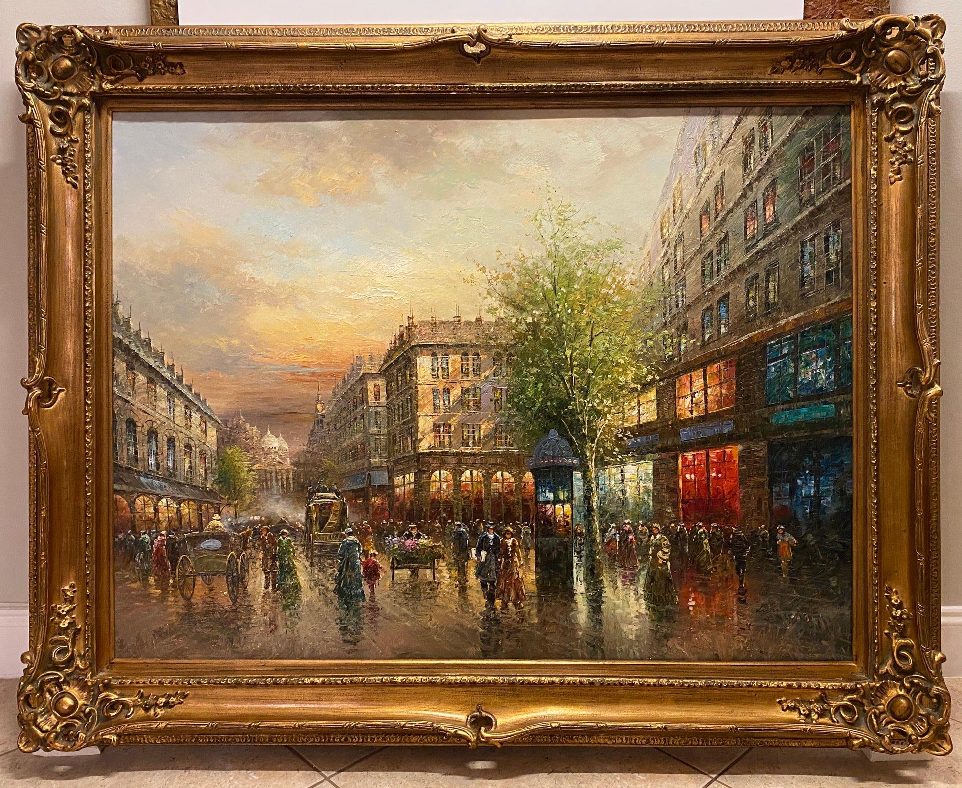 Large Oil Painting in the Manner of Édouard-Leon Cortes, Paris France — detail 2