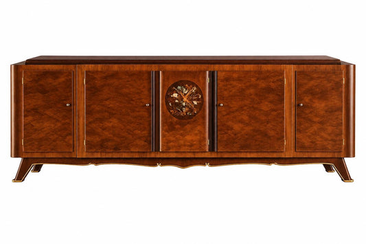 Large Jules Leleu French Art Deco 5-Door Buffet — detail 2