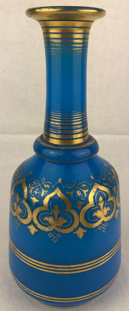 Baccarat Blue Opaline Bubble Bath Bottle with Top Napoleon III Era — detail 6