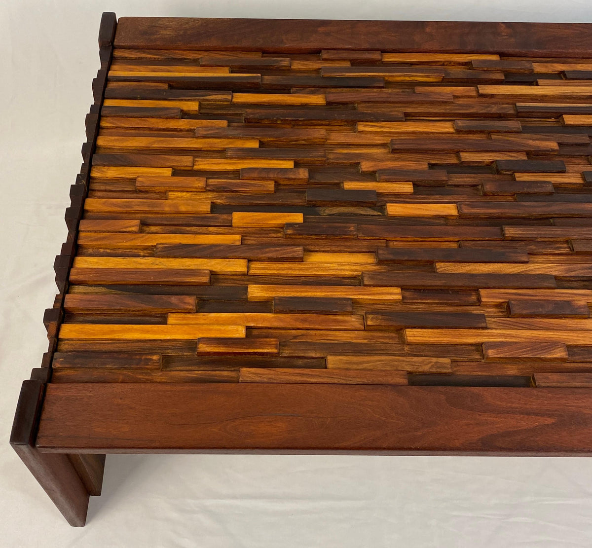 Large Brazilian Brutalist Folding Coffee Table by Percival Lafer, 1960s — detail 2