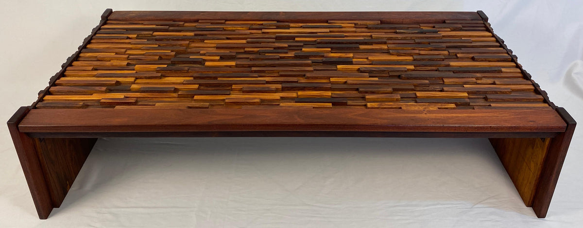 Large Brazilian Brutalist Folding Coffee Table by Percival Lafer, 1960s — detail 3