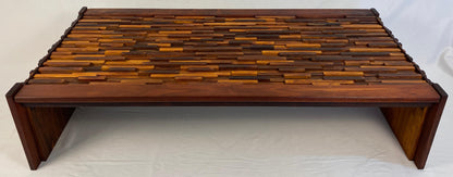 Large Brazilian Brutalist Folding Coffee Table by Percival Lafer, 1960s — detail 3