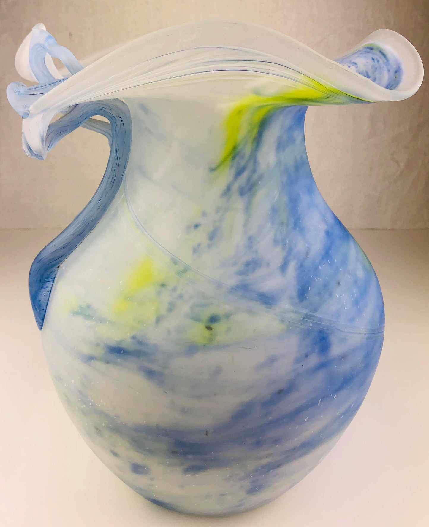 Large Midcentury French Pâte de Verre or Molten Art Glass Vase — detail 2