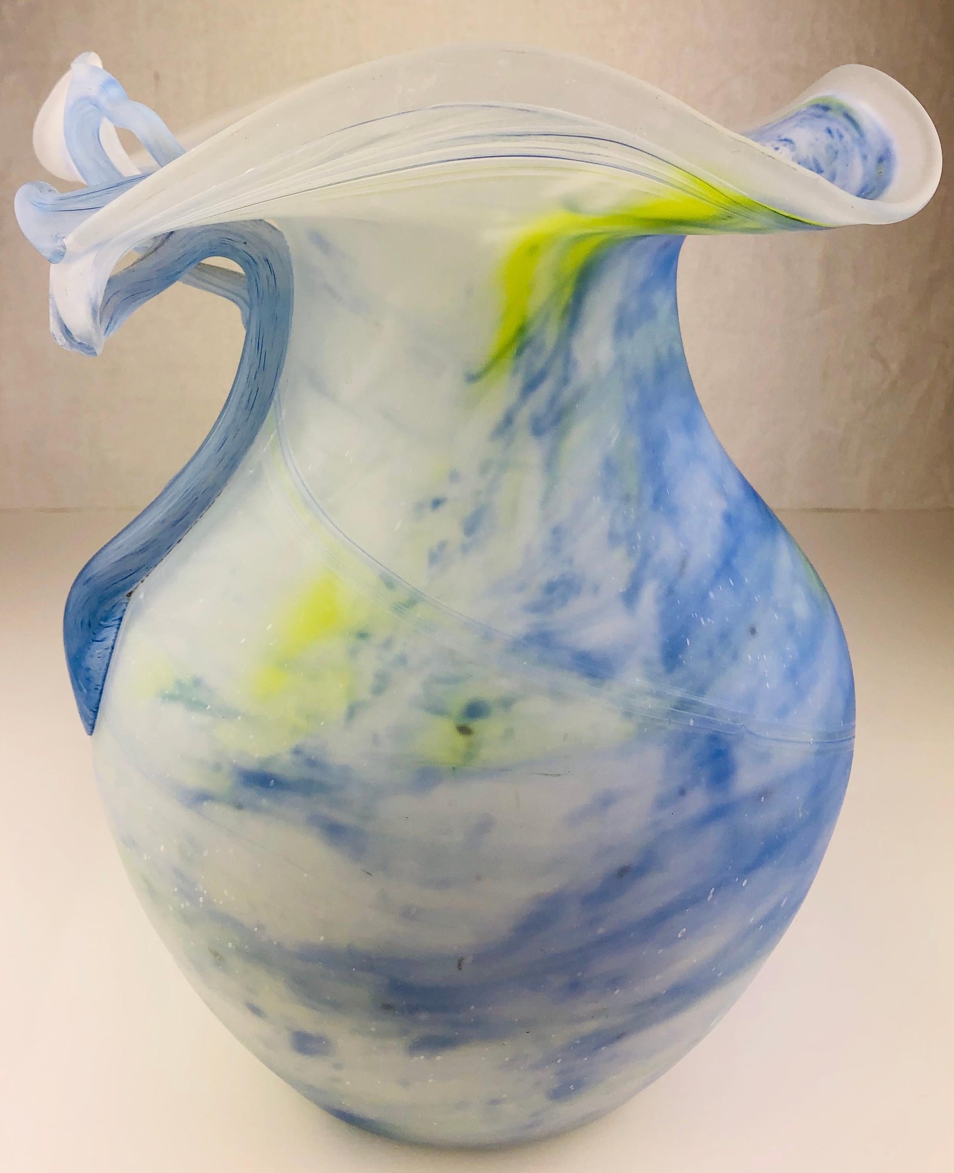 Large Midcentury French Pâte de Verre or Molten Art Glass Vase — detail 2
