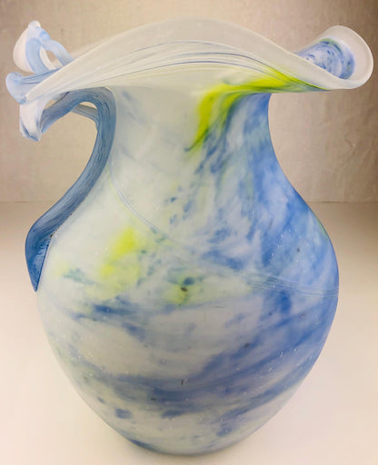 Large Midcentury French Pâte de Verre or Molten Art Glass Vase — detail 2
