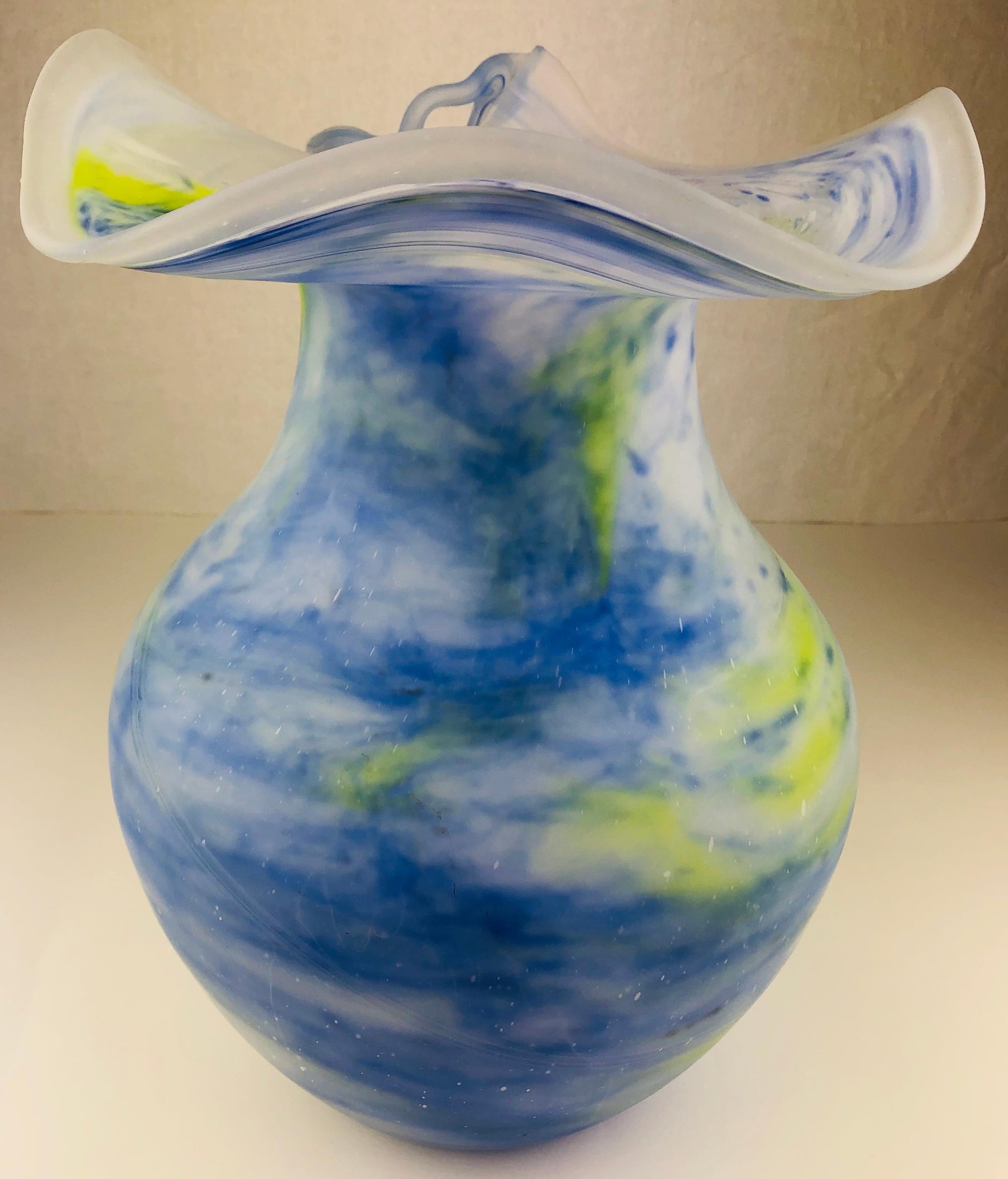Large Midcentury French Pâte de Verre or Molten Art Glass Vase — detail 7