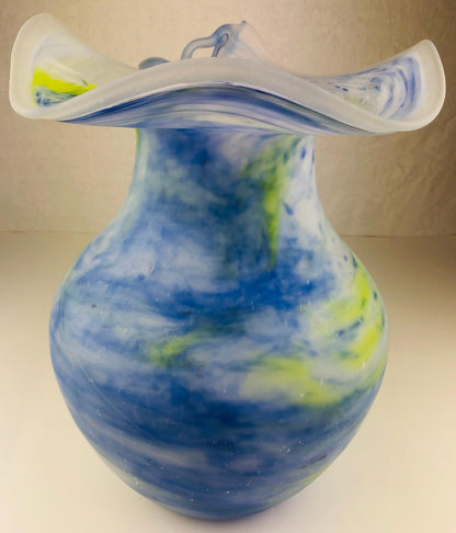 Large Midcentury French Pâte de Verre or Molten Art Glass Vase — detail 7