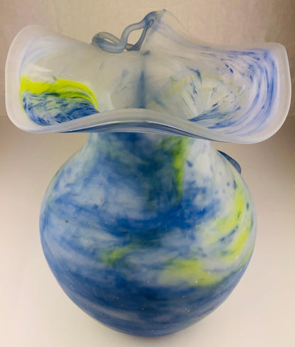Large Midcentury French Pâte de Verre or Molten Art Glass Vase — detail 8