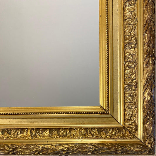 Large Louis XVI Style Giltwood Mirror — detail 2