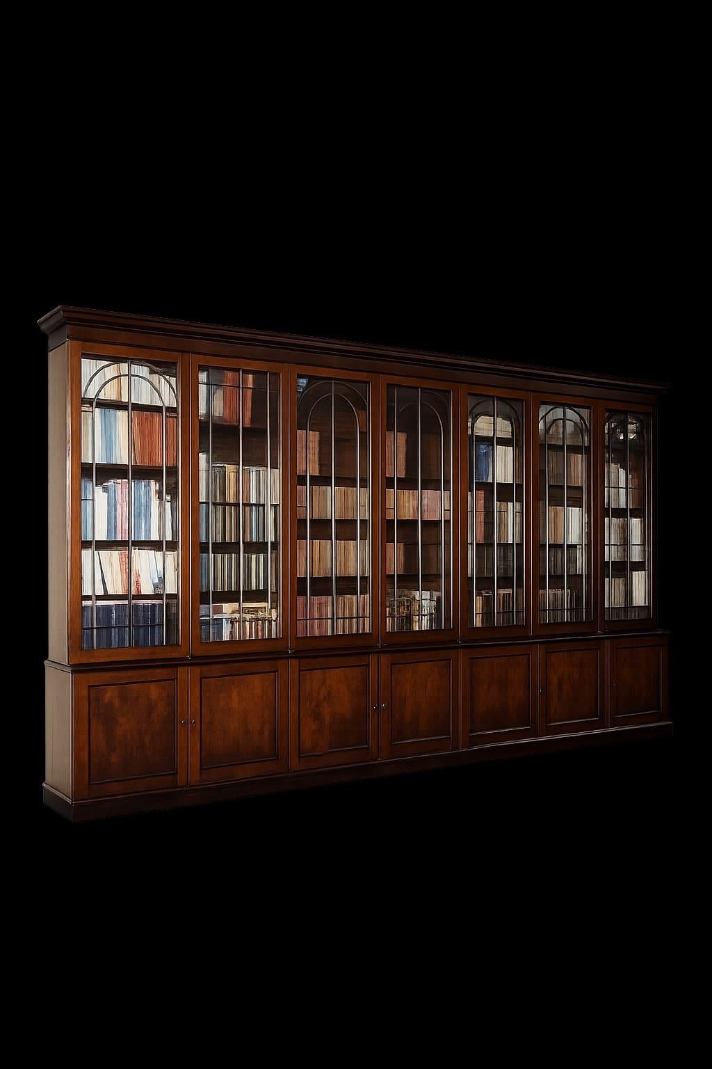 Monumental English George III Breakfront Library Bookcase — detail 4