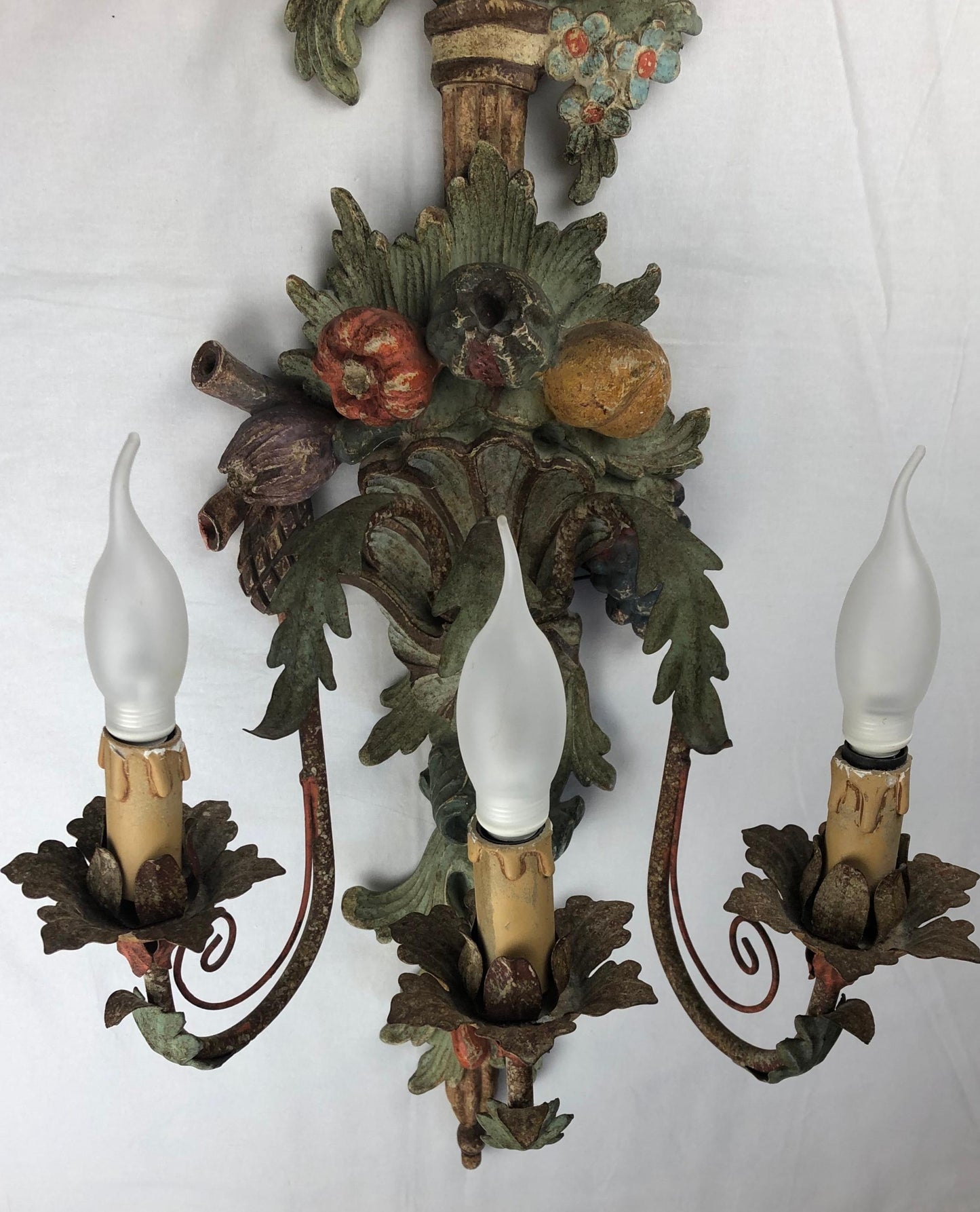 Large Italian Renaissance Hand Carved Wall Sconce — detail 3