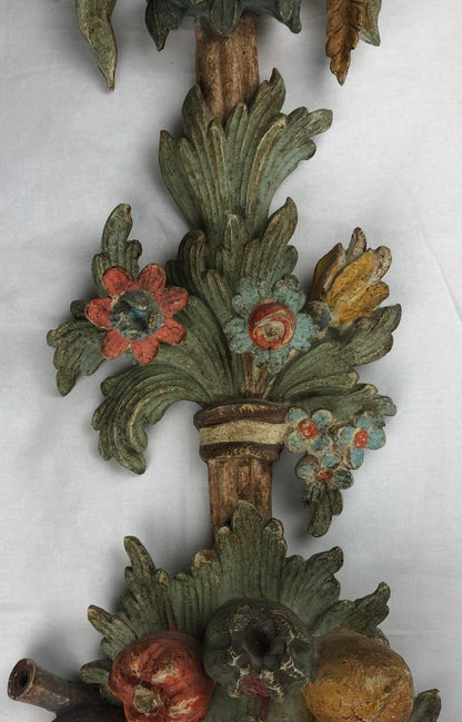 Large Italian Renaissance Hand Carved Wall Sconce — detail 7