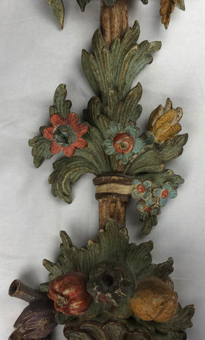 Large Italian Renaissance Hand Carved Wall Sconce — detail 9