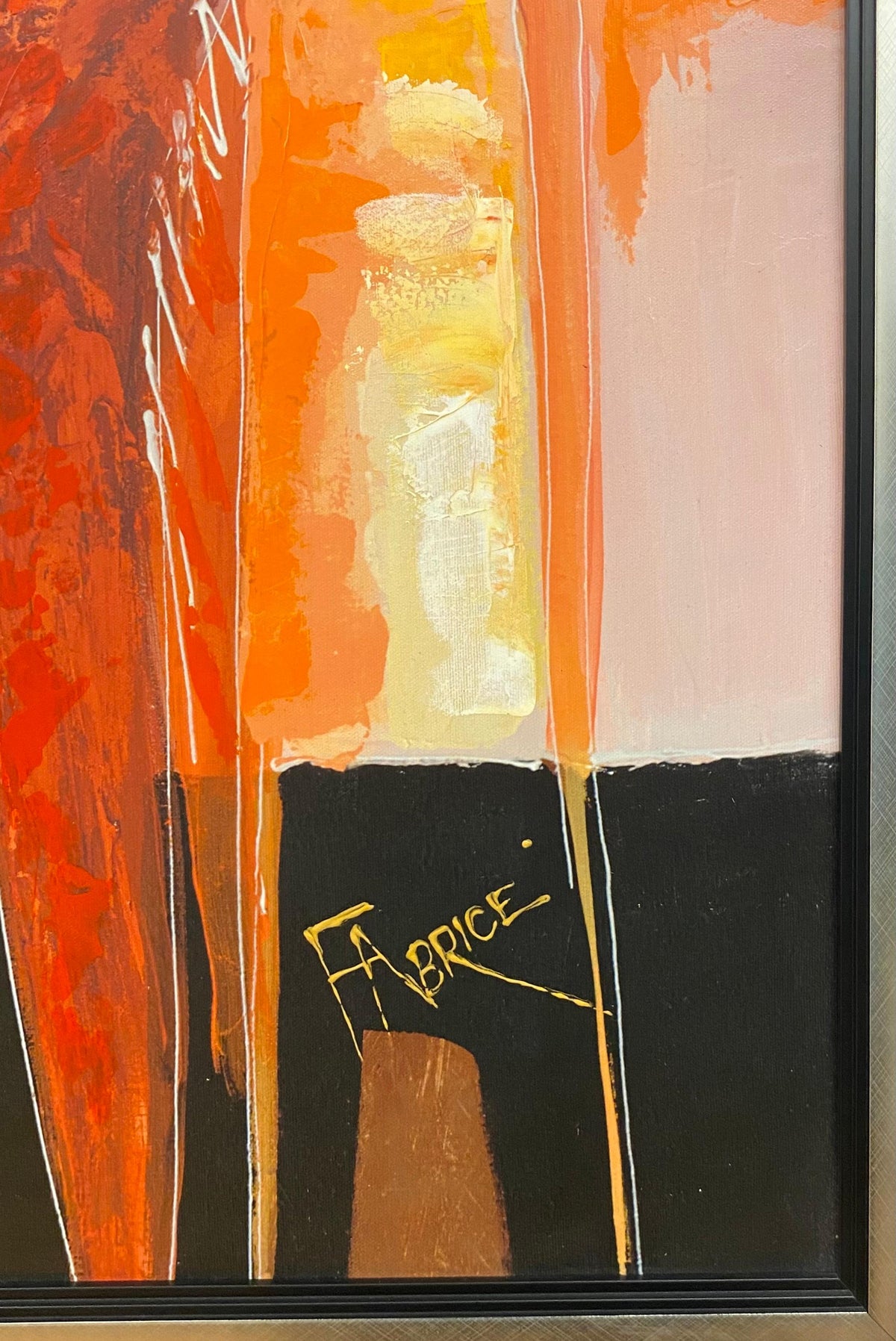 Large Hand Embellished Color Giclee on Canvas Titled "Conversation" — detail 4
