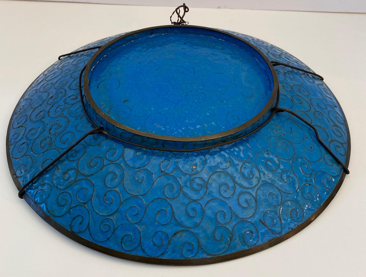 Antique Japanese Meiji Period Cloissoné Charger, Bowl or Platter — detail 3