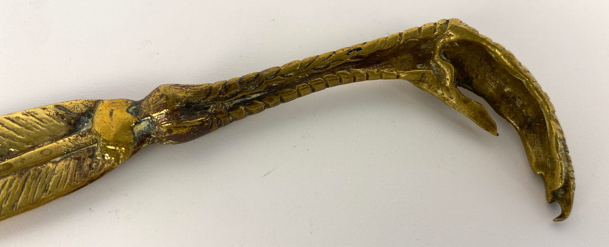 French Art Deco Bronze Claw & Quill Letter Opener, Rare Bronze Letter Opener — detail 5