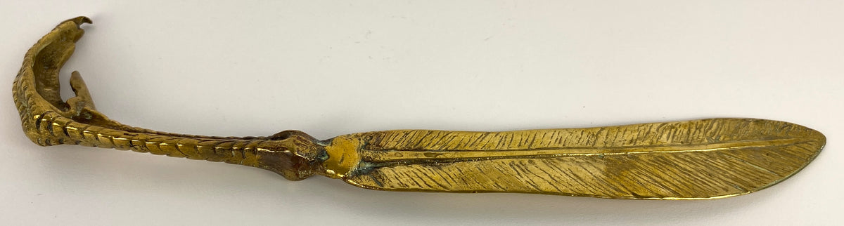 French Art Deco Bronze Claw & Quill Letter Opener, Rare Bronze Letter Opener — detail 6