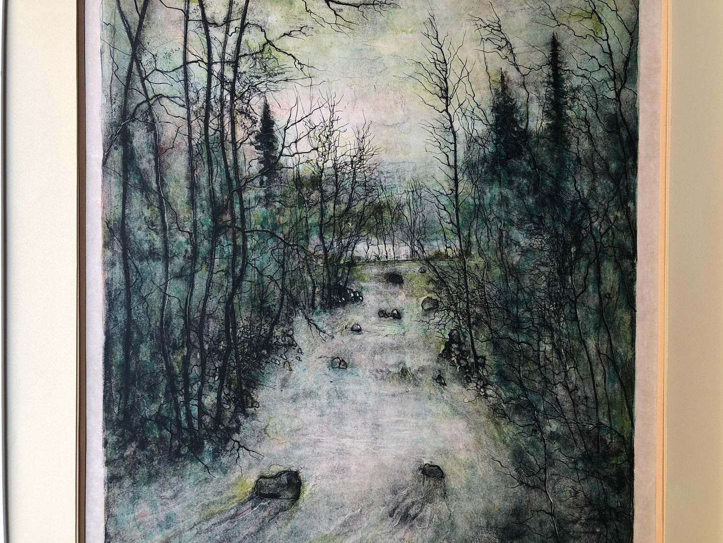 French Country Scene Lithograph Signed — detail 3