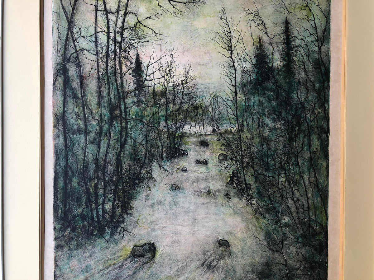 French Country Scene Lithograph Signed — detail 3