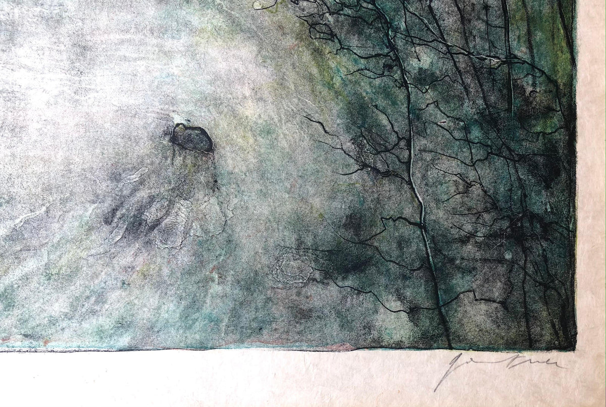 French Country Scene Lithograph Signed — detail 4