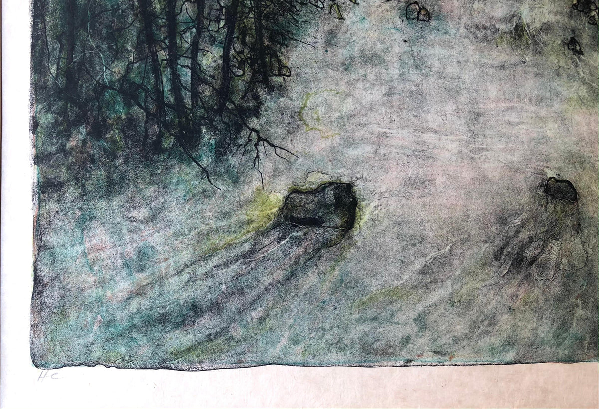 French Country Scene Lithograph Signed — detail 6
